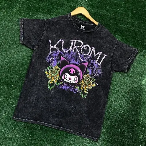 Sanrio Kuromi Flowers Acid Wash Tshirt size large