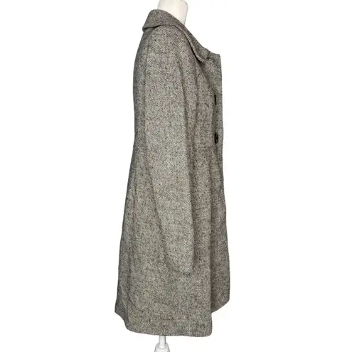 Gap  Y2K Tweed Wool A Line Swing Pea Coat M Coquette Pin Up Textured Jacket