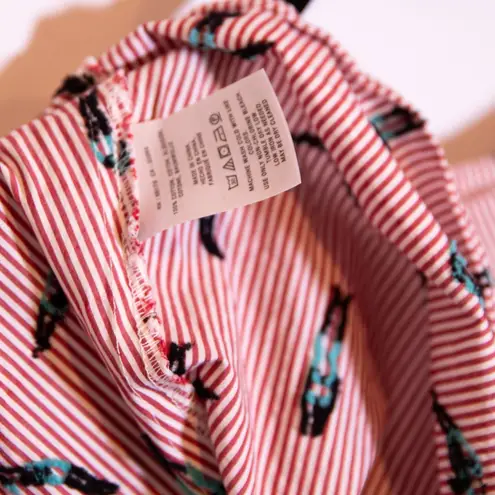 Maeve Anthropologie Bathing Beauty Embroidered Cotton Poplin Wrap Midi Dress 6