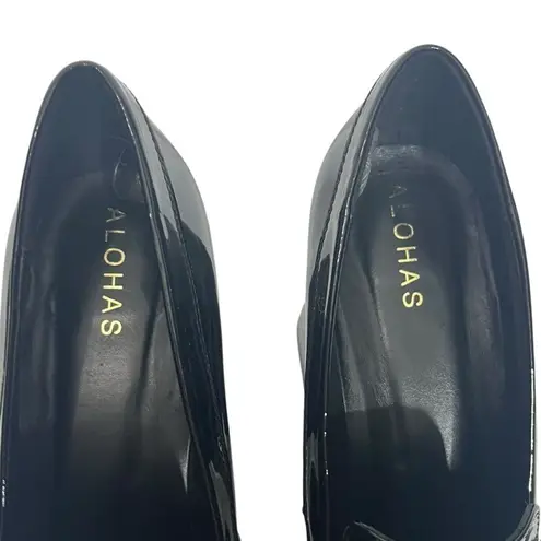 ALOHAS Patent Leather Loafers Women’s Size 9 Black Block Heel Slip