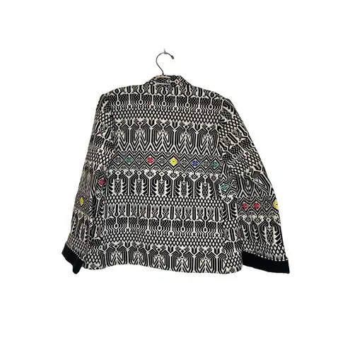 Vintage Guatemala Indigenous Blazer Buttons EUC Sz M Women’s Tribal Black Cream Size M