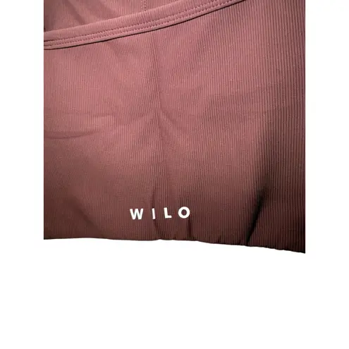 Wilo Ribbed Crop Tank Top Brown Spaghetti Strap Loungewear Active Ribbed Medium