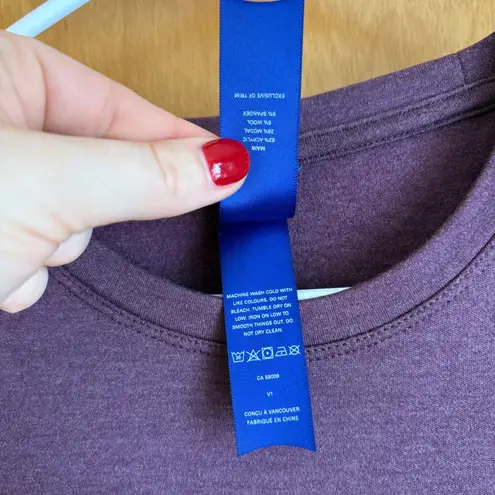 KIT and ACE Long Sleeve Knit Tie Waist Midi Dress Purple Size S