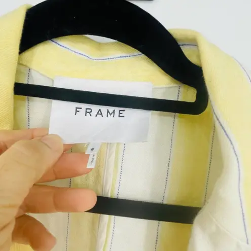 Frame  Linen Stripe Blazer Size 8