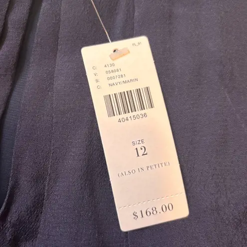 Maeve $168 Anthropologie Festivity Swing Dress BLUE Size 12 Fringe Sequins NWT