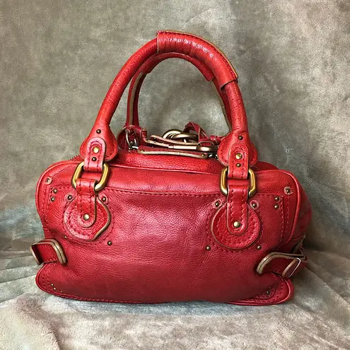 Chloé CHLOE Paddington Red Leather Padlock Bag with Lock, Key, COA, Dust Bag AUTHENTIC