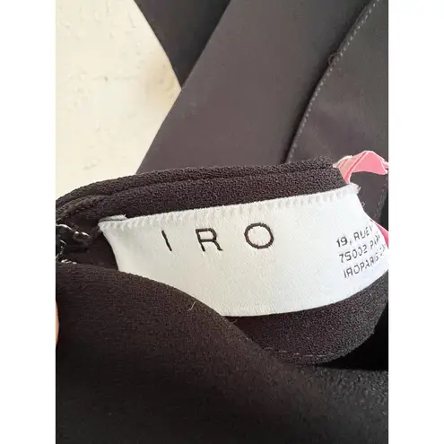 IRO Ruffled Crepe Singles Open V-Back Cropped Jumpsuit Black Women's FR/ 34 US 2