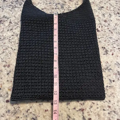 The Sak Crochet Shoulder Bag Black Boho Casual Everyday Purse