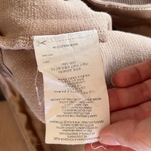 Varley Beige Ribbed Knit Top with back keyhole cutout size Large