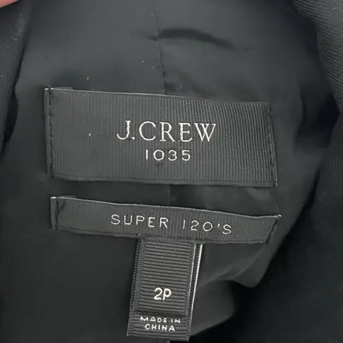 J.Crew 1035 Super 120s Wool Blazer Women’s 2P Black Suit Jacket Career Work