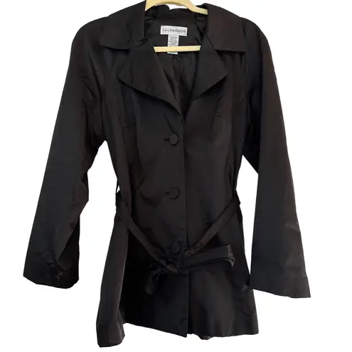 Sag Harbor Vintage Black Trench Coat Small
