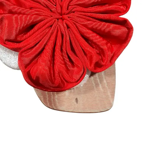 Loeffler Randall NEW NIB Frank Flower Appliqué Heeled Sandal Nude/Green/Red