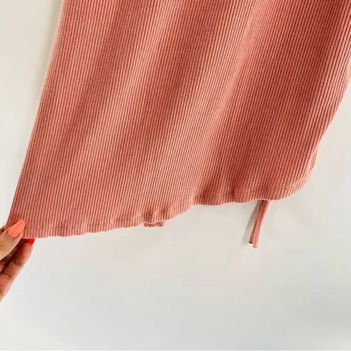 Sweaty Betty Women’s 4/6 Weekend Cinch Side Midi Dress Rose Pink Stretchy Rib