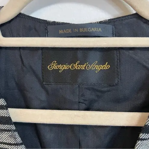 Giorgio Sant’ Angelo Vintage wool plaid gold button vest Black Size M