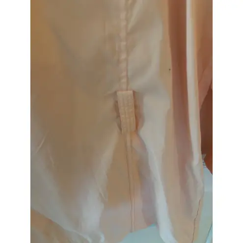 Facconable Womens Peach Lightweight Jacket XL Snap Front Collar Pockets Pink