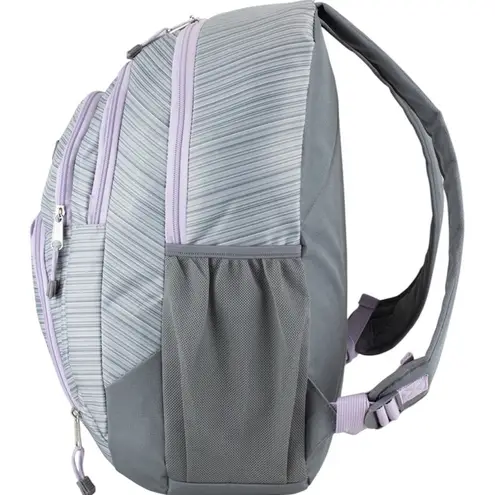 Unisex Teen Adult Backpack, Grey pinstripe. W Gray