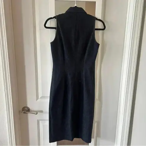 146 Ralph Lauren Black Label Denim Full Zip Collar Dress Size 4 Blue