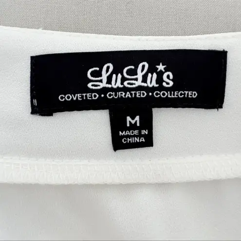 Lulu*s size M Play Nice Ivory Skater Dress Mini HOCO Graduation Bridal Shower White Size M