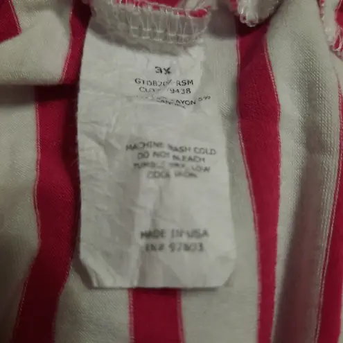 Green Envelope Los Angeles Striped Tee Size 3X White