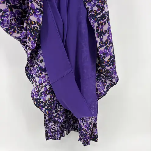 Diane Von Furstenberg  Purple Leopard Clara Midi Dress 10 Maximalist Designer