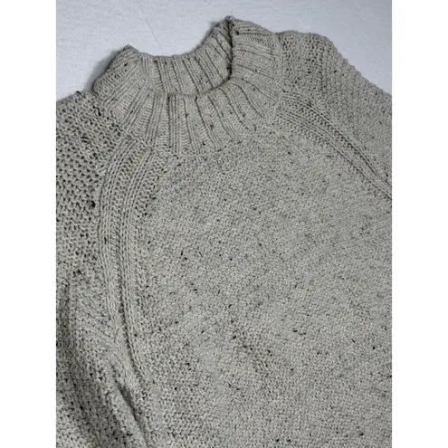 prAna Speckled Knit Mock Neck Sweater Organic Cotton Blend Women's Size S
