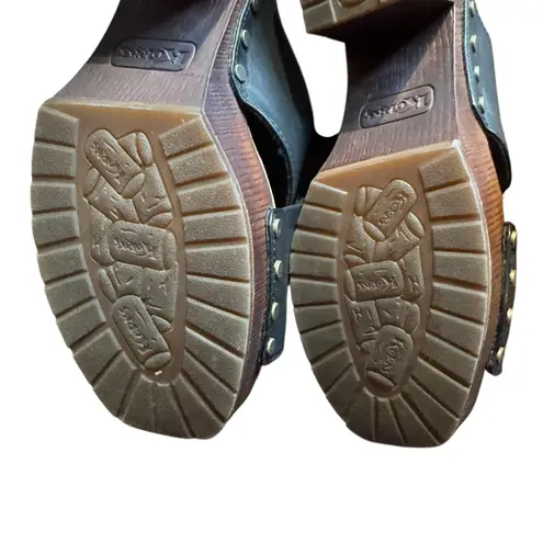 Korks Shoes Womens Size 9 Black Wedge Sandals Platform Mules Studded KR0010809