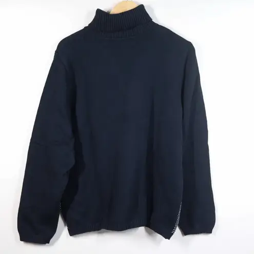 Karen Scott Womens XL Black Red Colorblock Birdseye Turtleneck Sweater NWT - Image 4