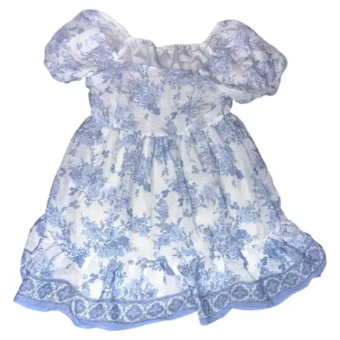 Blu Pepper  Floral Toile Babydoll Dress
