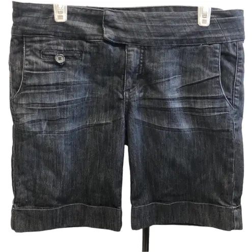 Bermuda Underground Soul  Denim Blue Jean Long Shorts Mid Rise Juniors 11