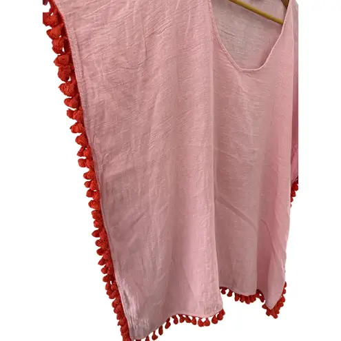 Tuckernuck Pomander Place Katie Caftan PomPom Cover Up Pink Size Small/ Medium