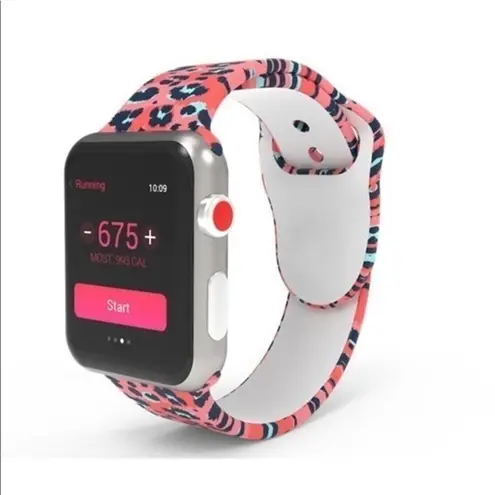 Pink Leopard Print Apple Watch Band 38/40mm Long Strap NWT