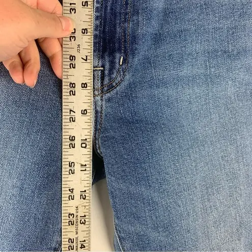 Edwin women's size 29 denim jeans raw hem crop straight leg usa Blue