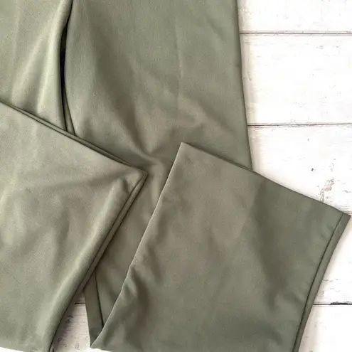 Beeline Size 8 Olive Green Women's Pants Slacks Wide Leg High Waisted Business