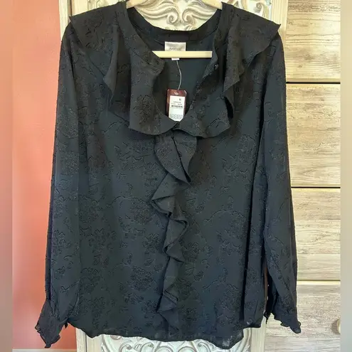 Avenue Blake Ruffle dark fairy flowy, sophisticated, bridgerton, elegant top 20 Black Size undefined