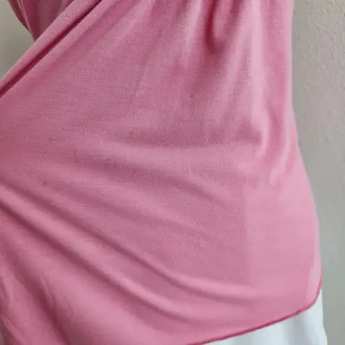 Y2K No Boundaries Pink Halter Top Beaded Rhinestone Front Detail Tank S