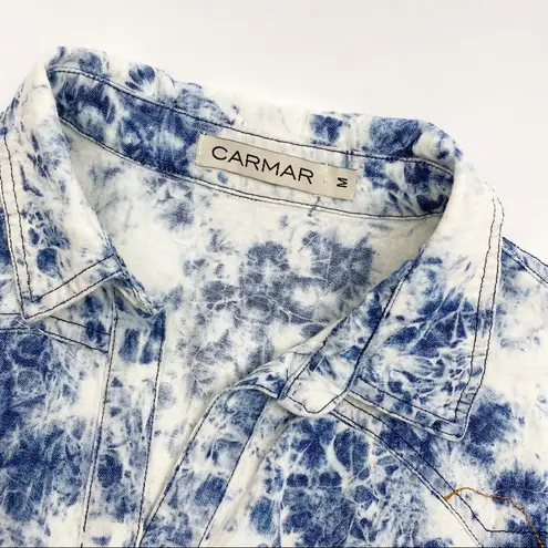 Carmar Bleached Chambray Pearl Snap Western Rodeo Top Size M