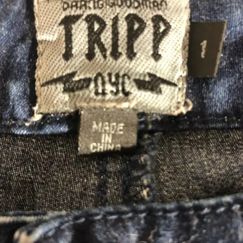 Tripp NYC Vintage Y2K Tripp blue sailor nautical style capri cotton jeans sz 1-2 XS