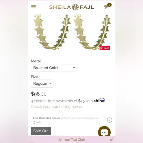 Sheila Fajl Corona Star Hoops Brushed Gold (2.5” Diameter) Brushed Gold NEW