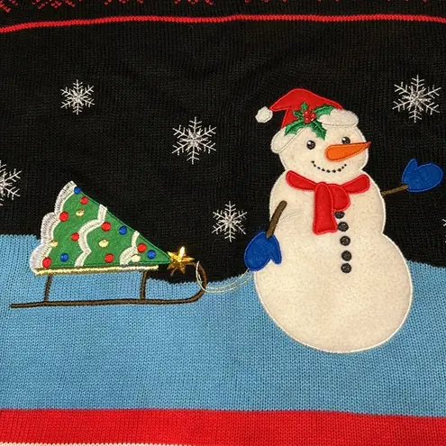 Holiday Time  Cute Ugly Christmas Snowman  Pullover Sweater XXL