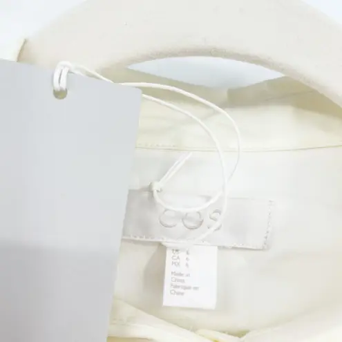 COS NWT Womens White Cotton Oversized Long Sleeve Button Up Shirt Dress Size 6