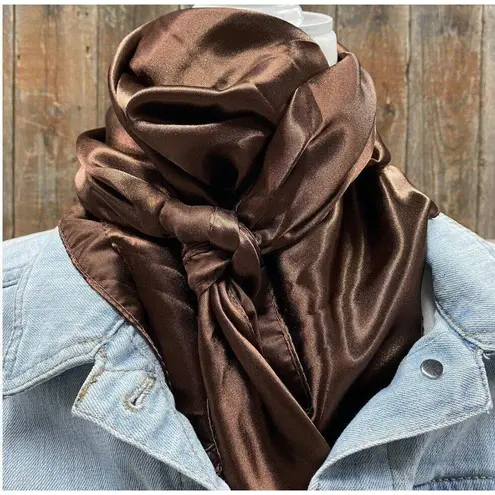 Wild Rag Scarf Brown Solid 35" X 35" Western Cowgirl