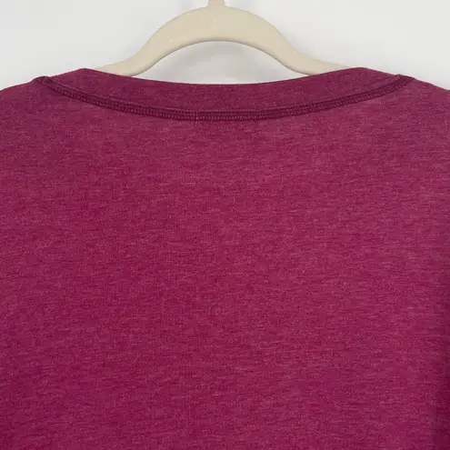 LonoLaKa Womens Maroon Long Lace Sleeves Crew Neck Feminine Vacation Blouse Lrg Purple Size 00