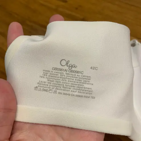 Olga White Full Coverage Underwire Adjustable Bra Size 42C Lightly Lined Comfy Size undefined - Image 5