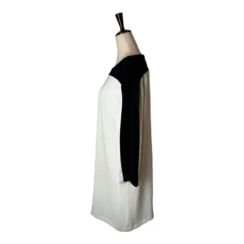 Of Mercer Dress Women 8 Ivory Black Long Sleeve Colorblock Stanton Mini Shift