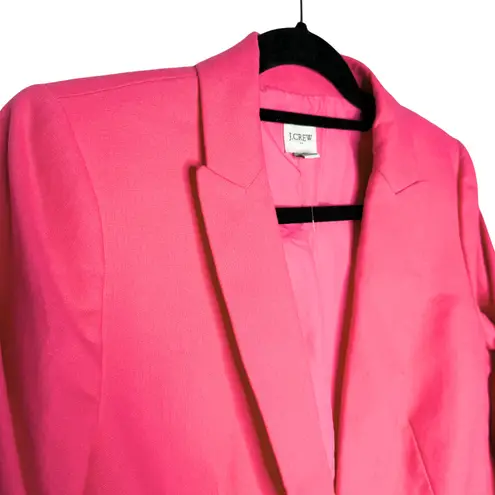 J.Crew Factory Linen Blend Long Sleeve Holland One Button Blazer Jacket 6 Pink