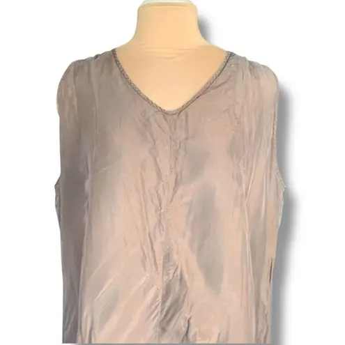 Chico's Chico’s Silk Layered Maxi Dress Brown Black Sleeveless Lagenlook Size Large XL