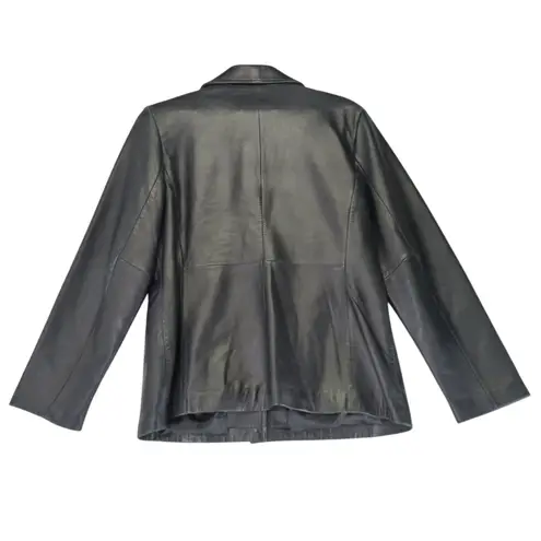 Siena Black Leather Jacket Women's Size 12 Biker Moto