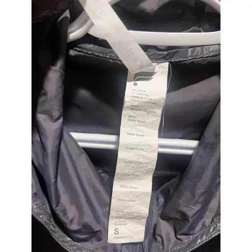 Fabletics  Kali Run Jacket Hooded Packable Lightweight Nylon Vent Blue Small