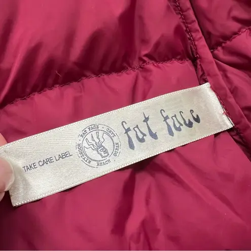 Fat Face Lightweight Puffer Coat Down Jacket Navy Burgundy Size Medium Blue - Image 7