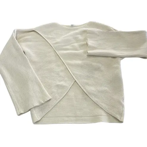 Love, Whit by Whitney Port Sweater Womens X Small Cream Crisscross Ribbed Knit Size XS